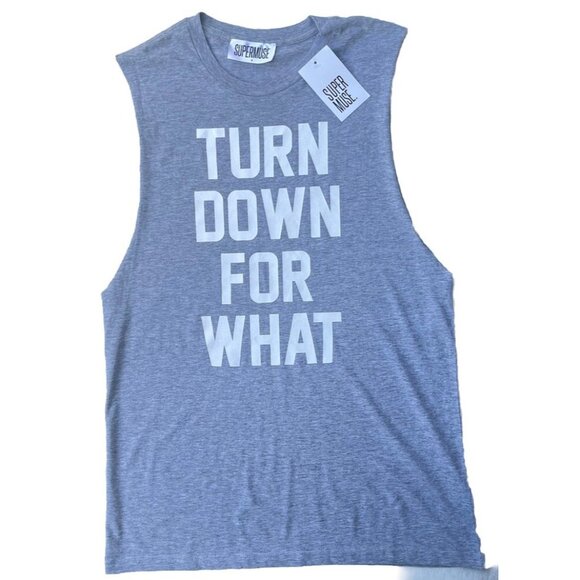 Super Muse Women’s Heather Gray Cotton Turndown For What Tank Size S - Picture 11 of 15